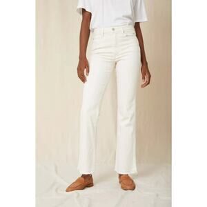 AMO DENIM Bella White Oak Ecru High Rise Bootcut Jeans Anthropologie 26 $325